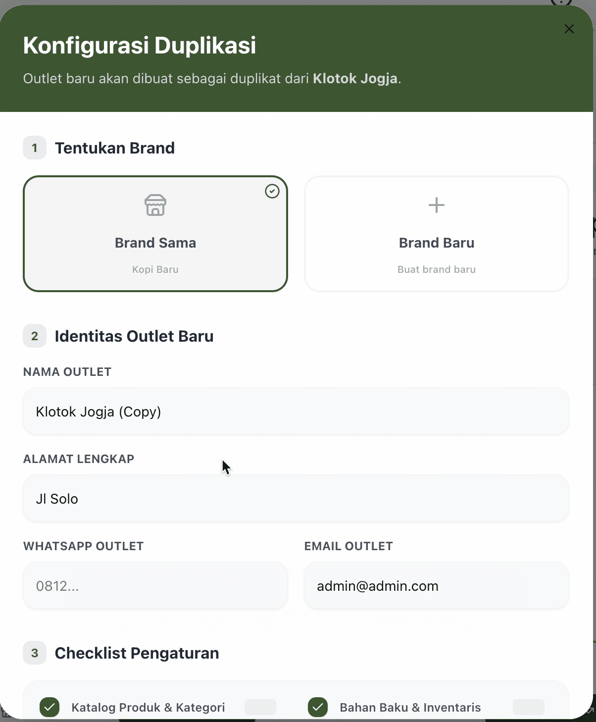 Form Identitas Outlet