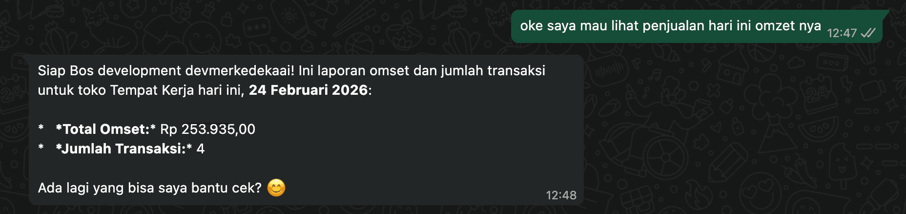 Contoh Chatting Kirana di WhatsApp
